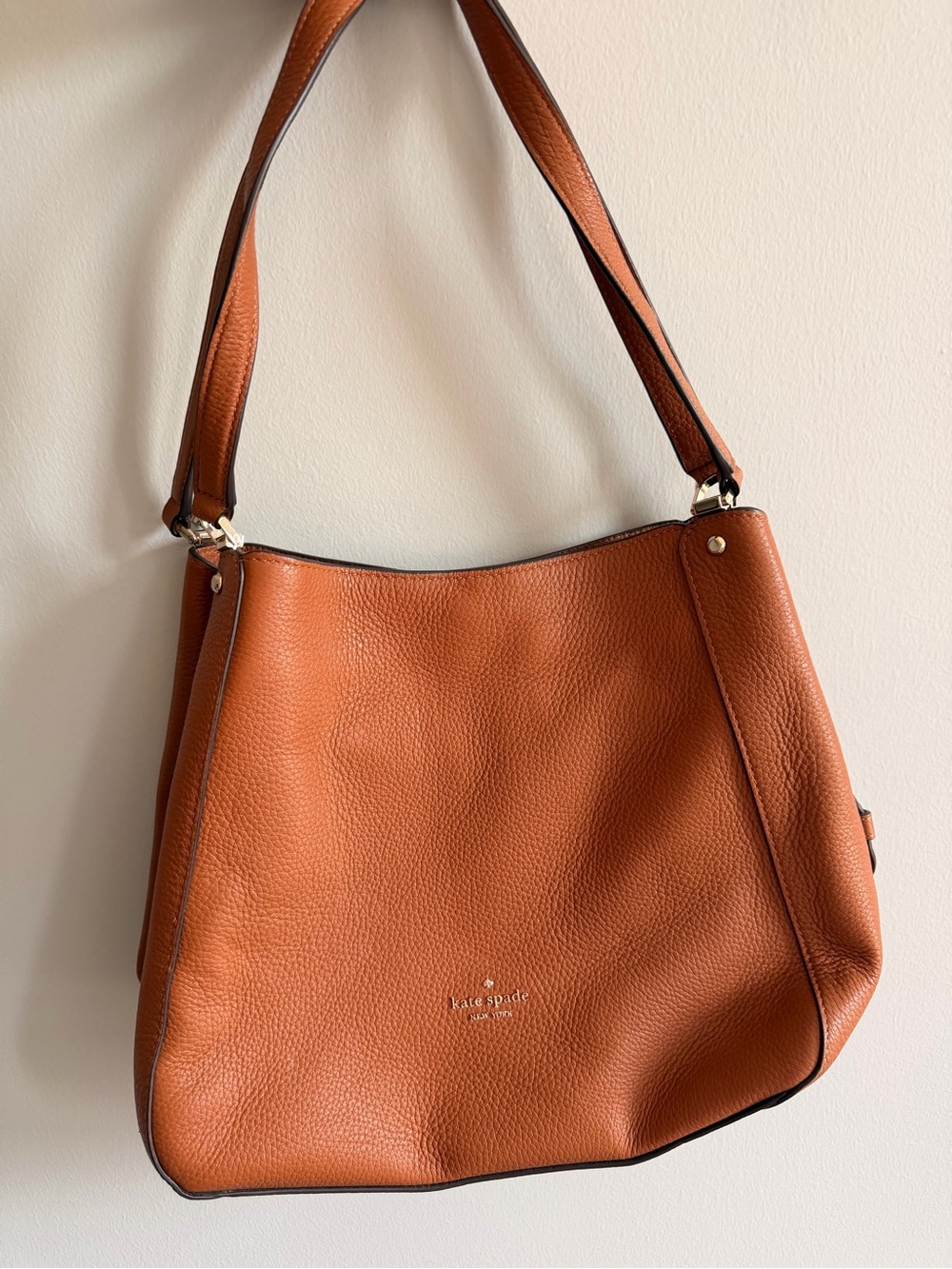 kate spade tan pebbled leather shoulder bag